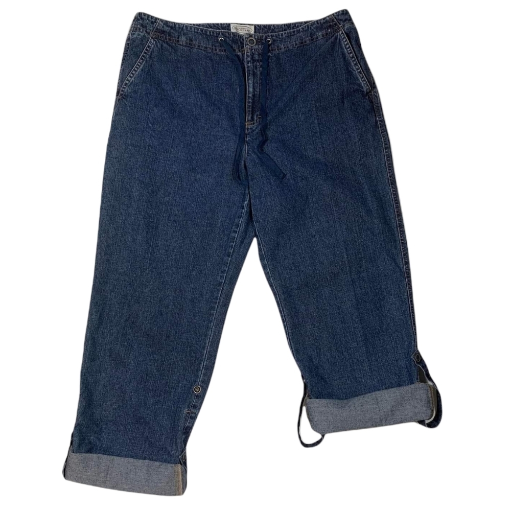 Vtg Northern Reflections Blue Jeans Size 12 Convertible Roll Tab Leg Denim Y2K